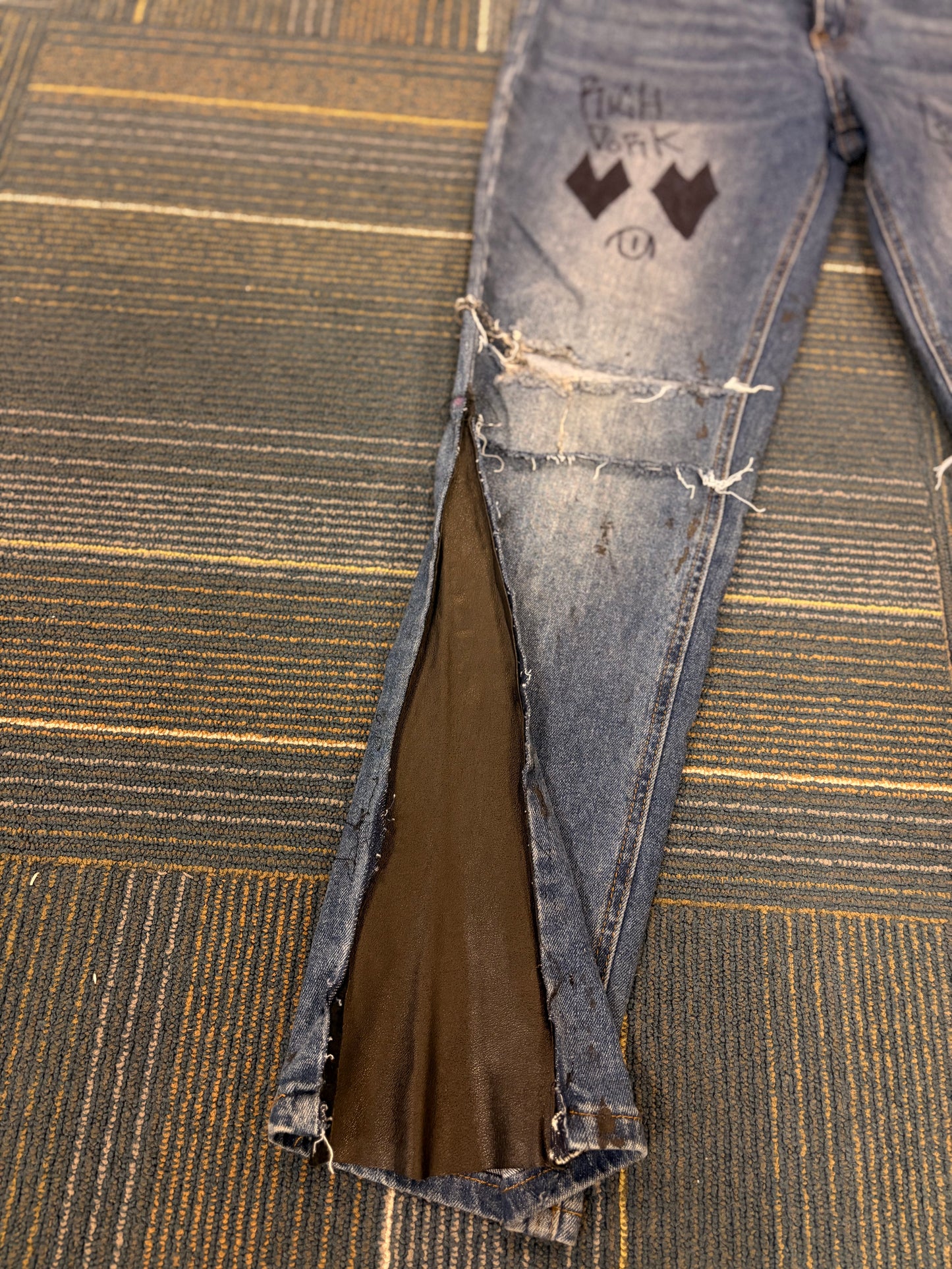 Goth dork leather flares