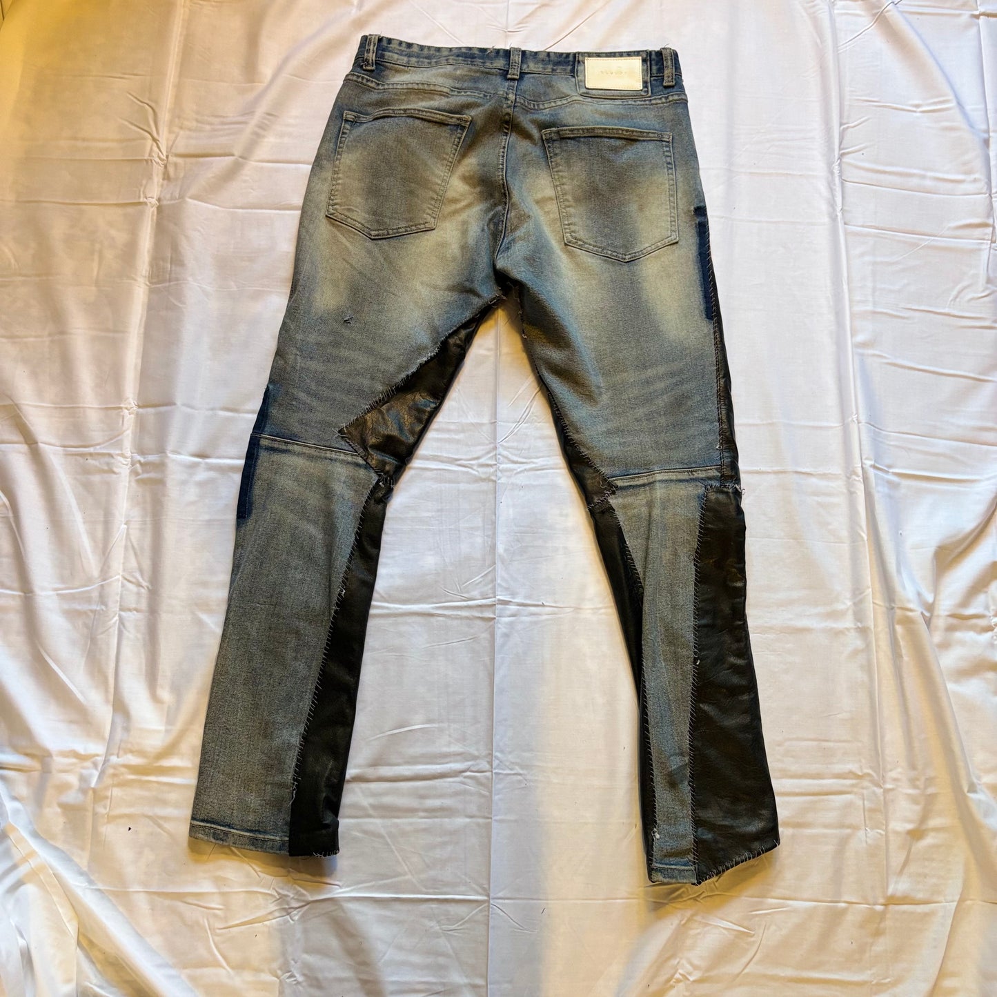 R7 Leather Work Skinny Jeans