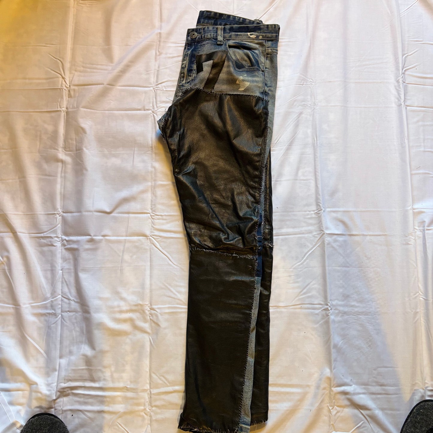 R7 Leather Work Skinny Jeans