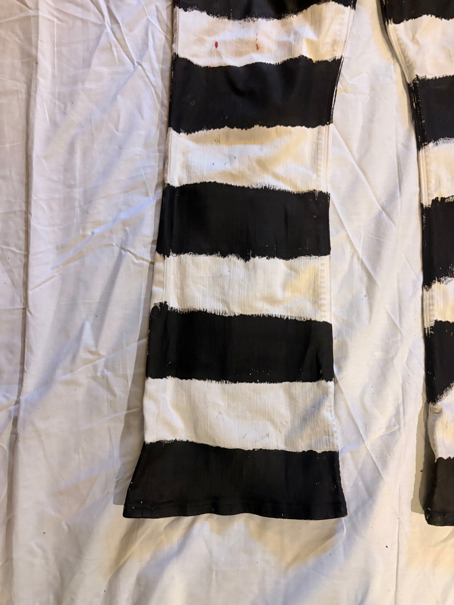 Hand Painted Striped Bootcut Jeans