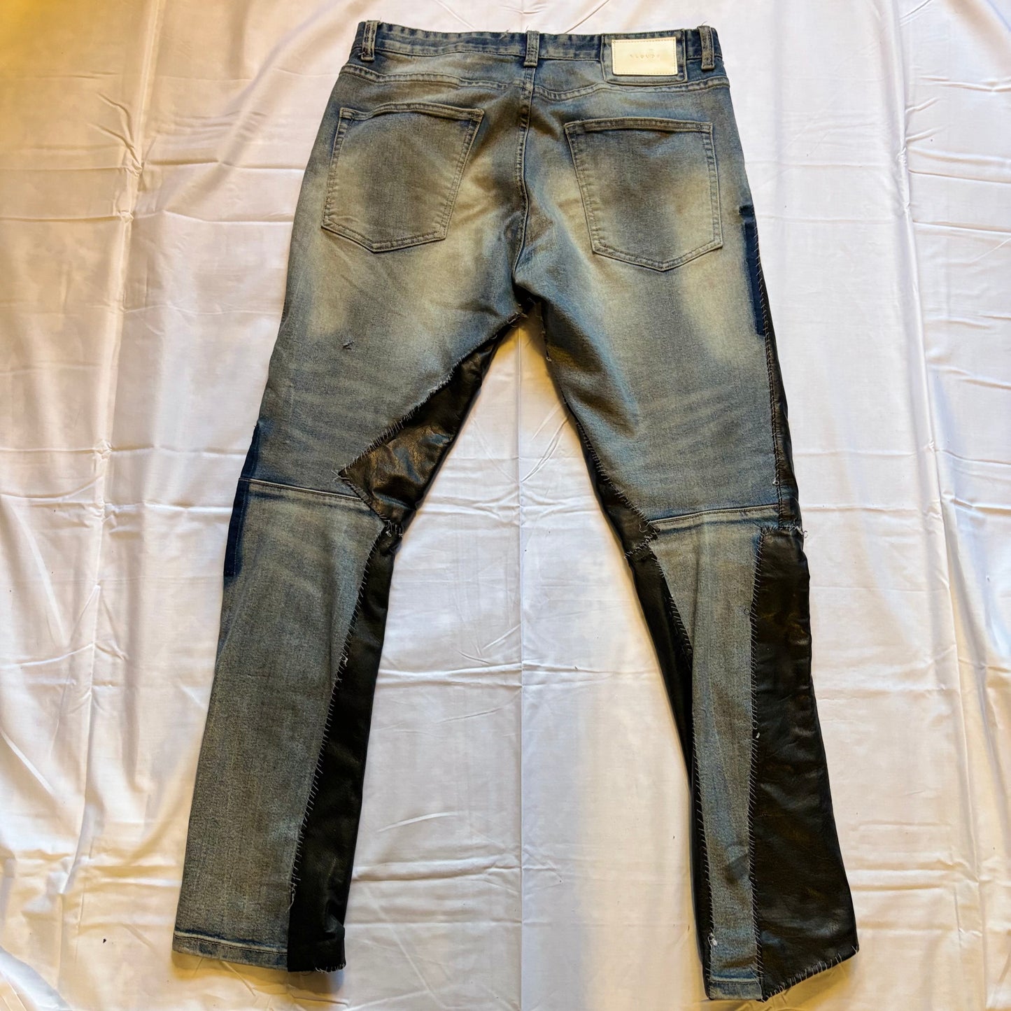 R7 Leather Work Skinny Jeans