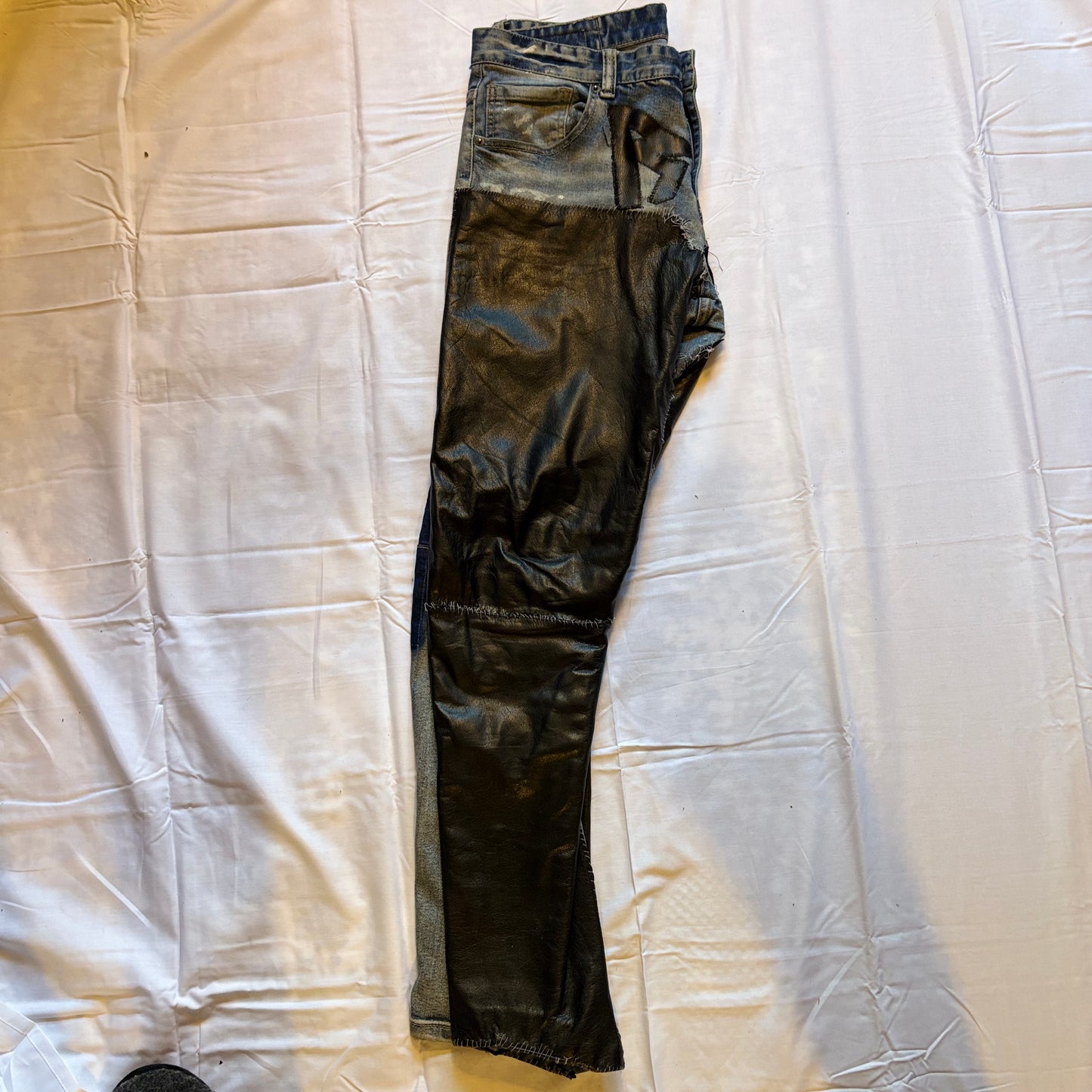 R7 Leather Work Skinny Jeans