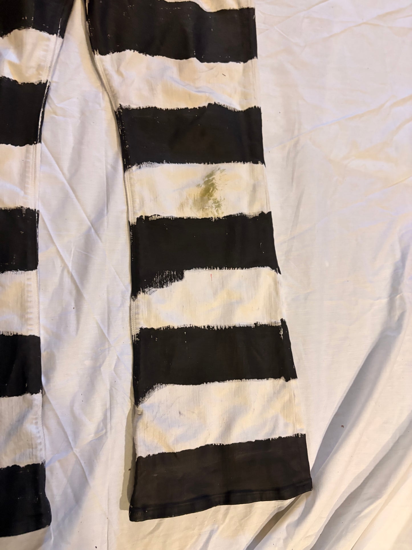 Hand Painted Striped Bootcut Jeans