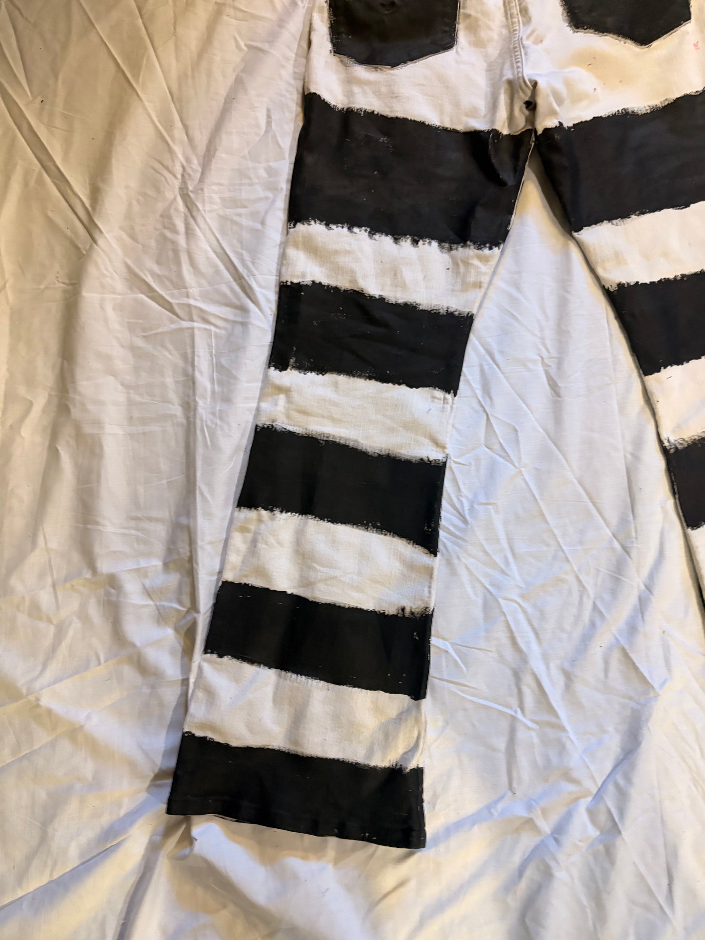 Hand Painted Striped Bootcut Jeans