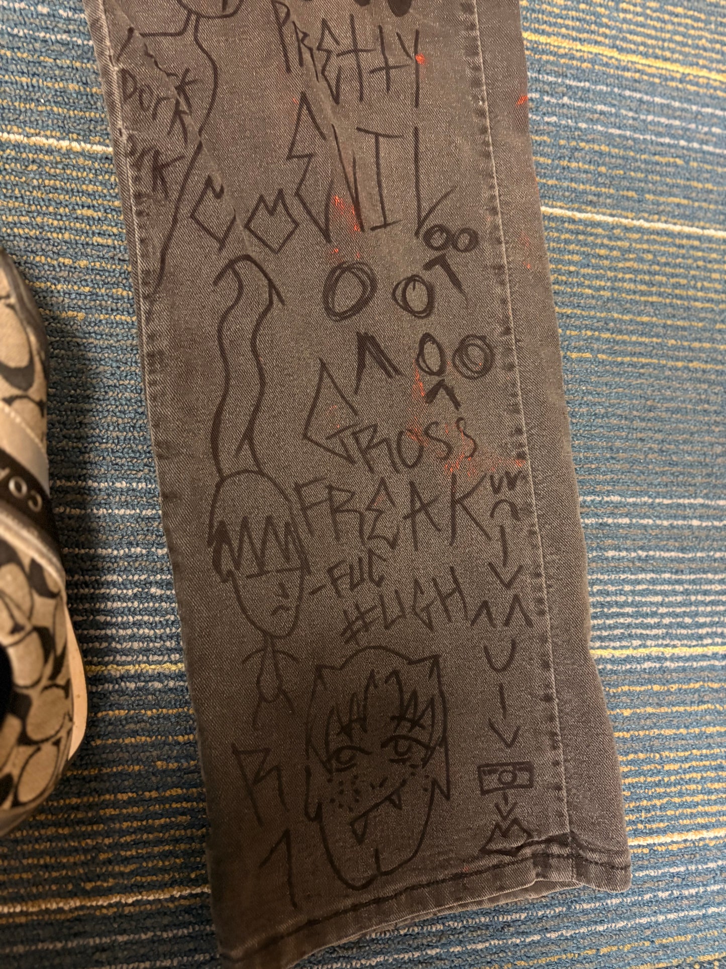 Hand Drawn Lee Jeans With Bell Balls