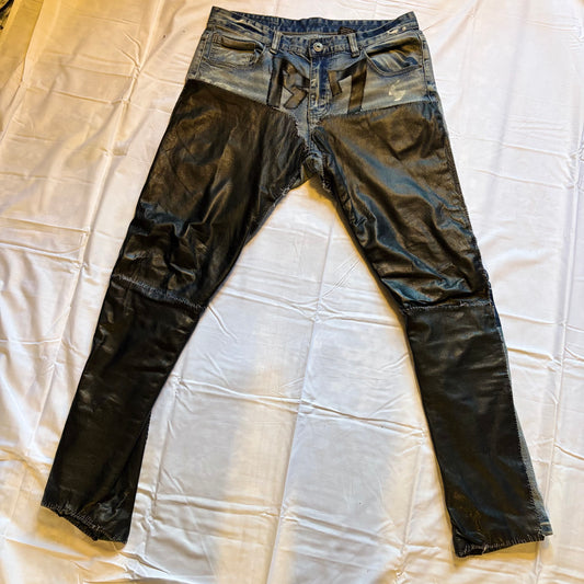 R7 Leather Work Skinny Jeans